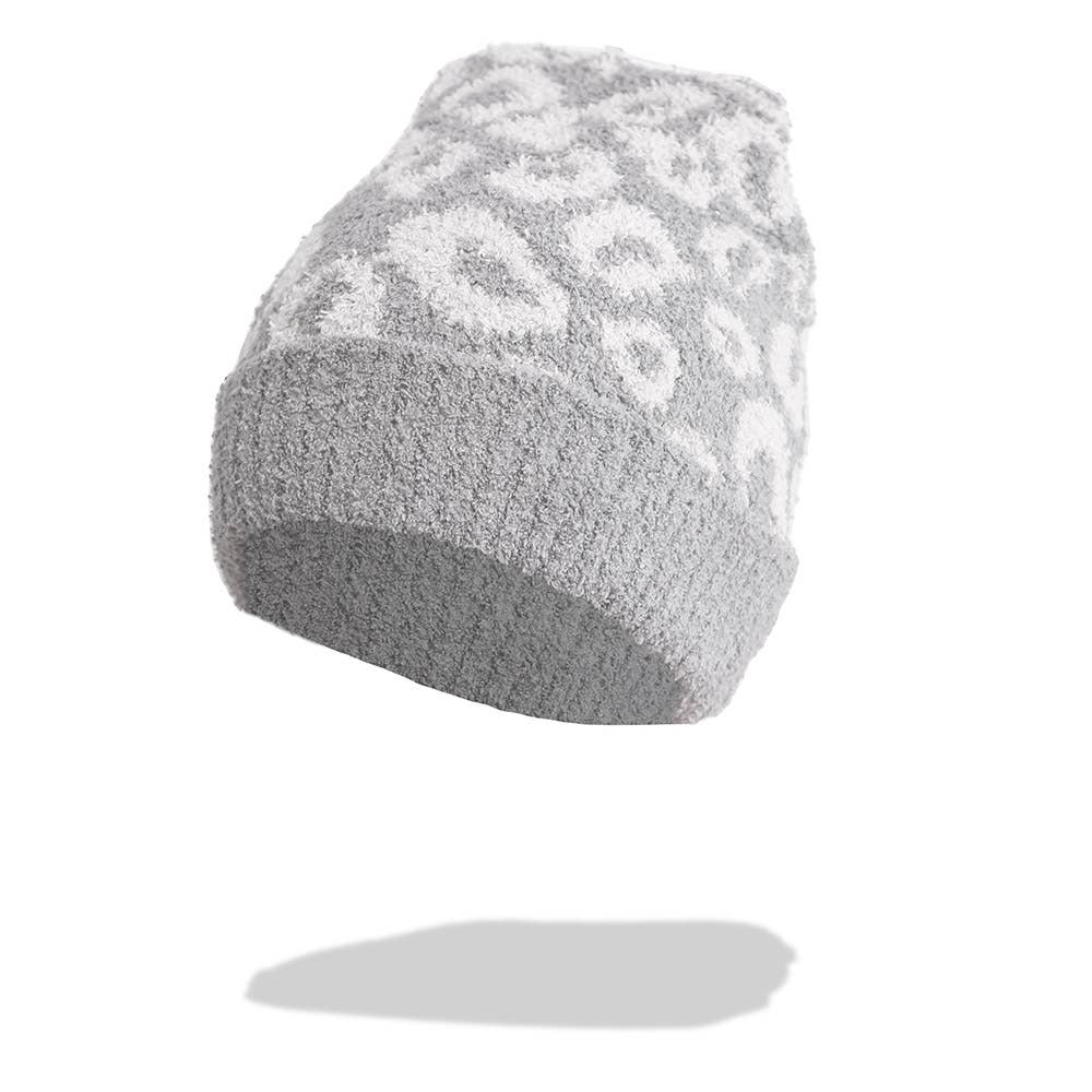 Leopard Patterned Kids Beanie Hat