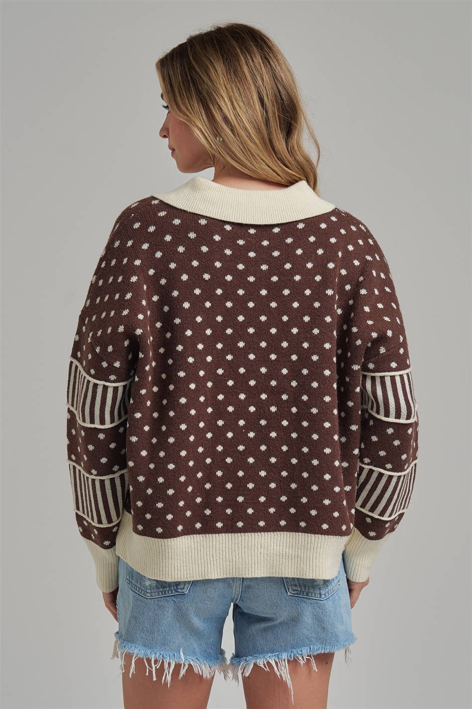 LOOSE FIT POLA DOT FALL SWEATER TOP