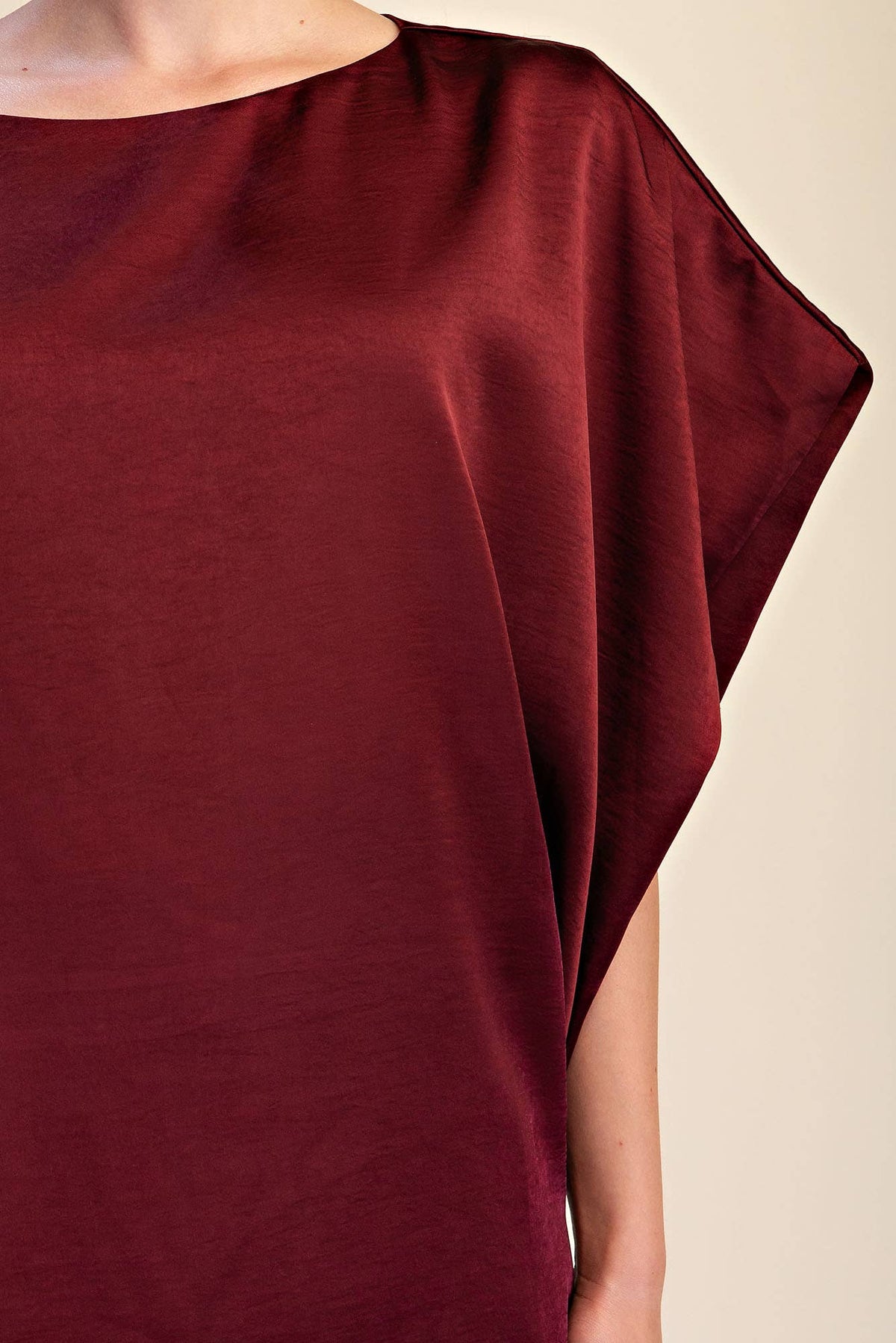 Drop Shoulder Flowy Wide Sleeve Oversized Top