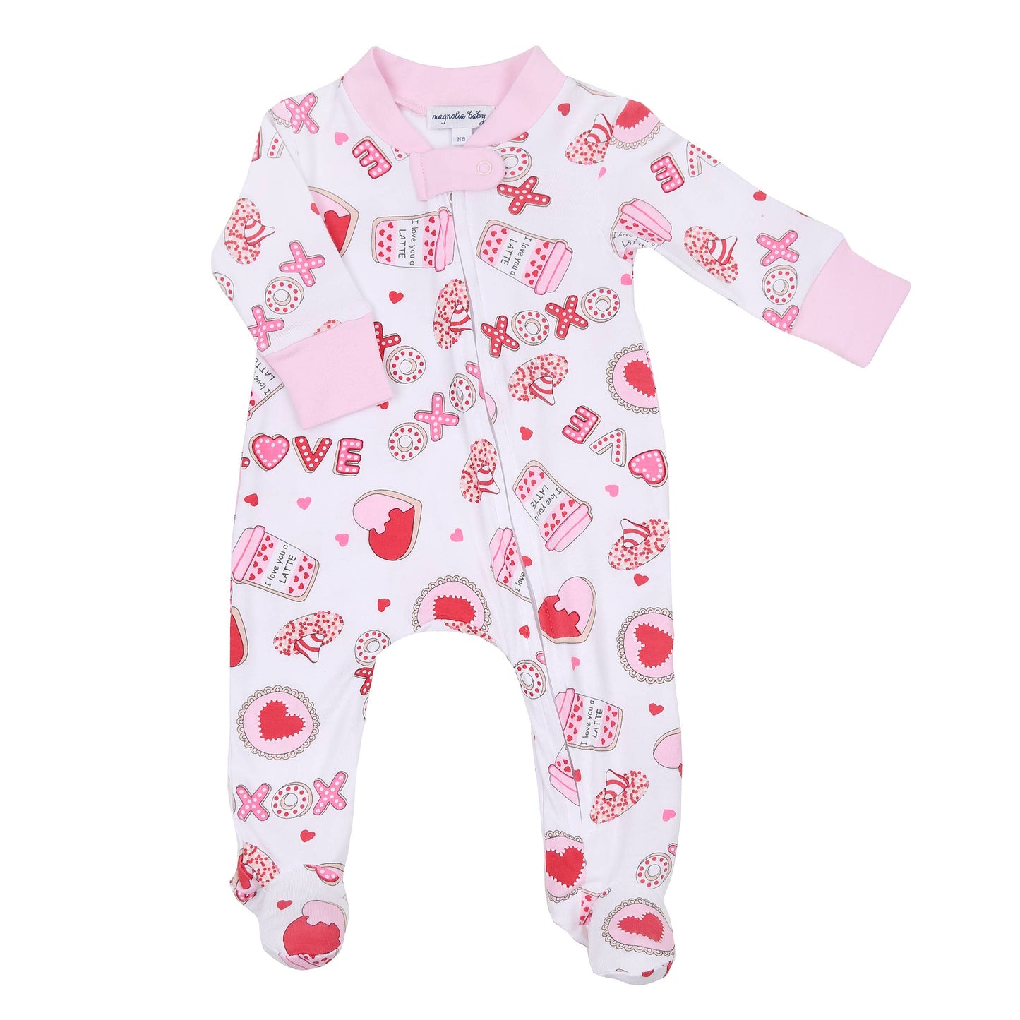 Sweet Valentine Zipper Footie