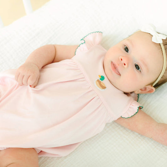 Mini Mallard Embroidered Bubble - Pink