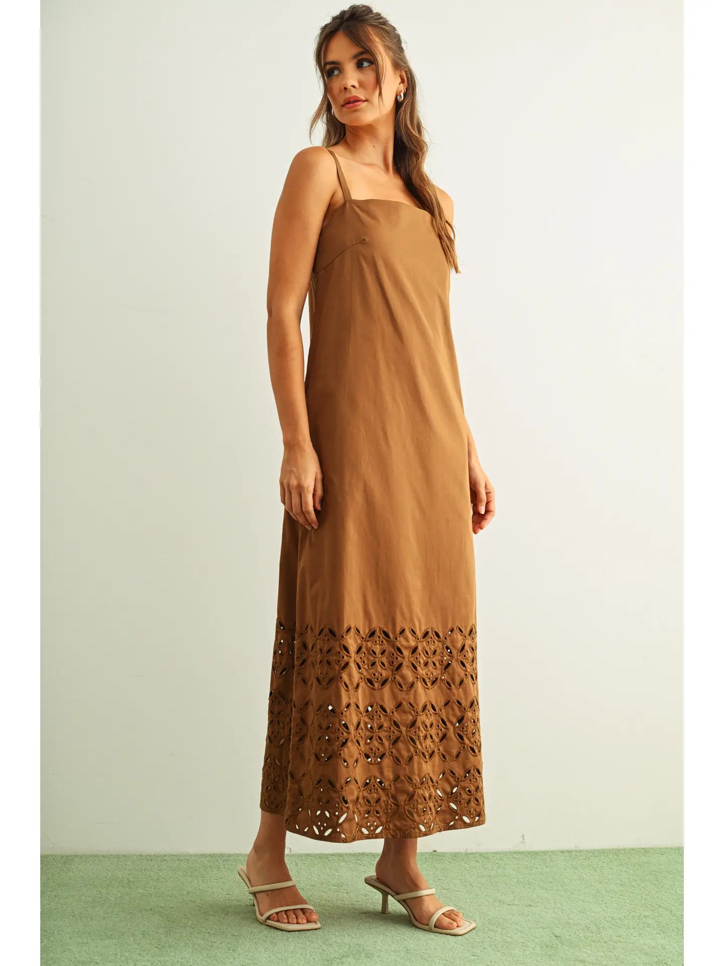 broder embroidery midi dress