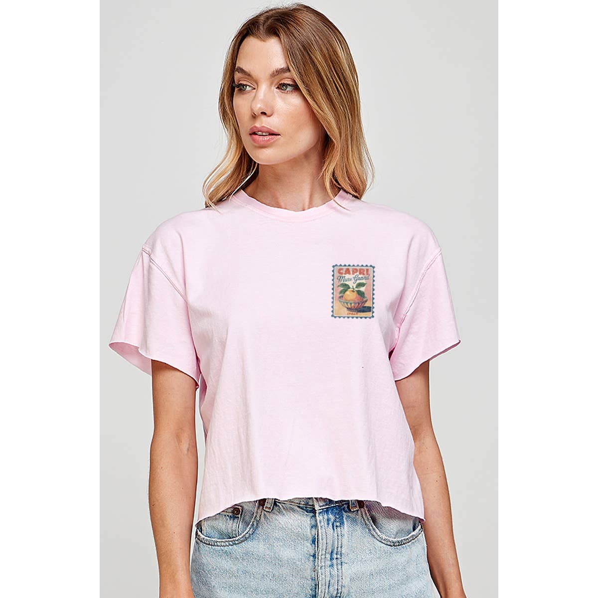 CAPRI ITALY VINTAGE  GRAPHIC  VINTAGE GRAPHIC CROP TOP