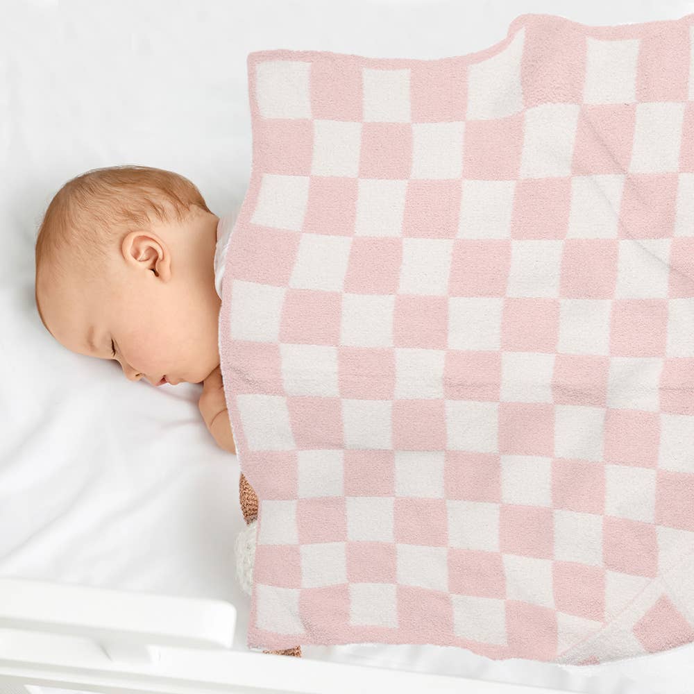 Reversible Checkered Patterned Kids Throw Blanket