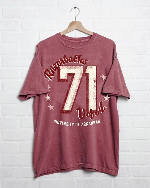Arkansas Razorbacks Jersey Patch Cardinal Heavyweight Tee