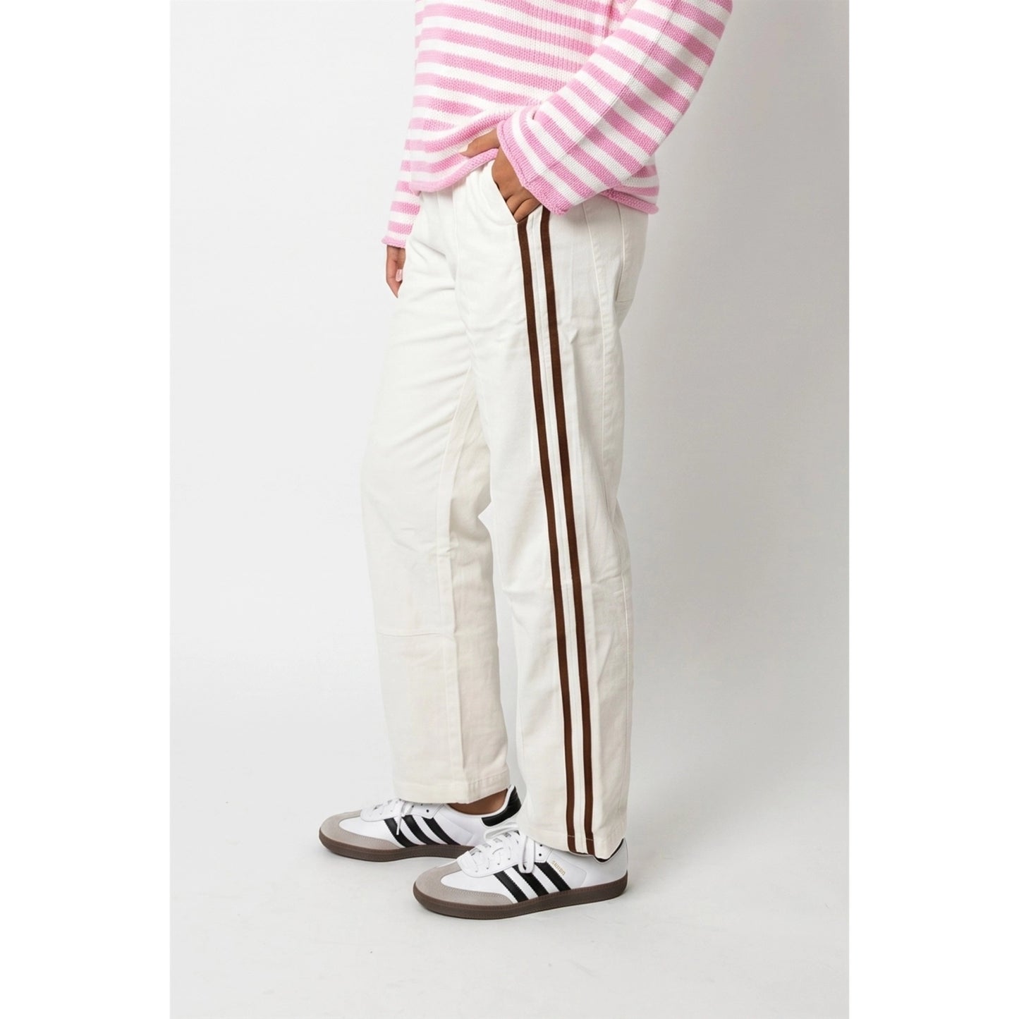 cream/chocolate corduroy pants