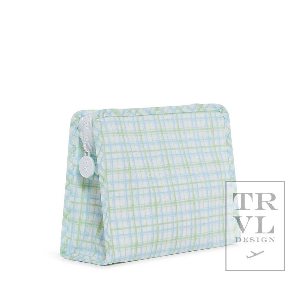 Roadie Medium - Classic Plaid Green Zip Pouch