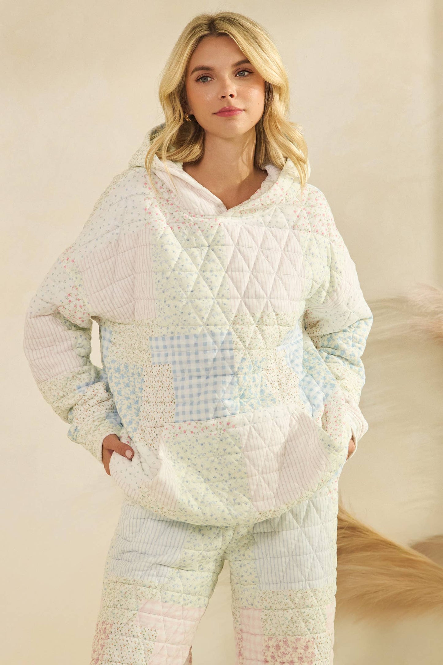 Floral textured oversized Hoodie