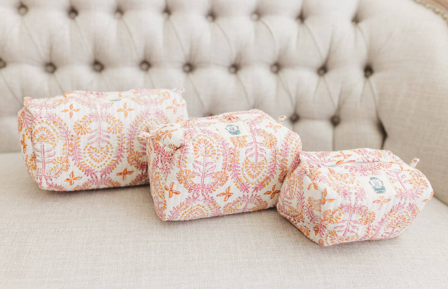 Dahlia Quilted Cosmetic Bags (various sizes) - small