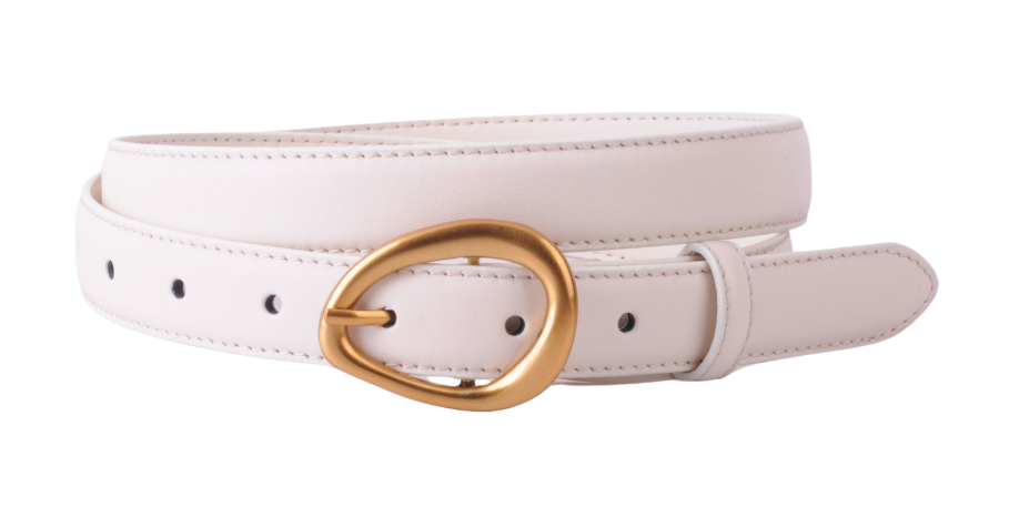 Basic Leather Belt with Asymmetrical Buckle