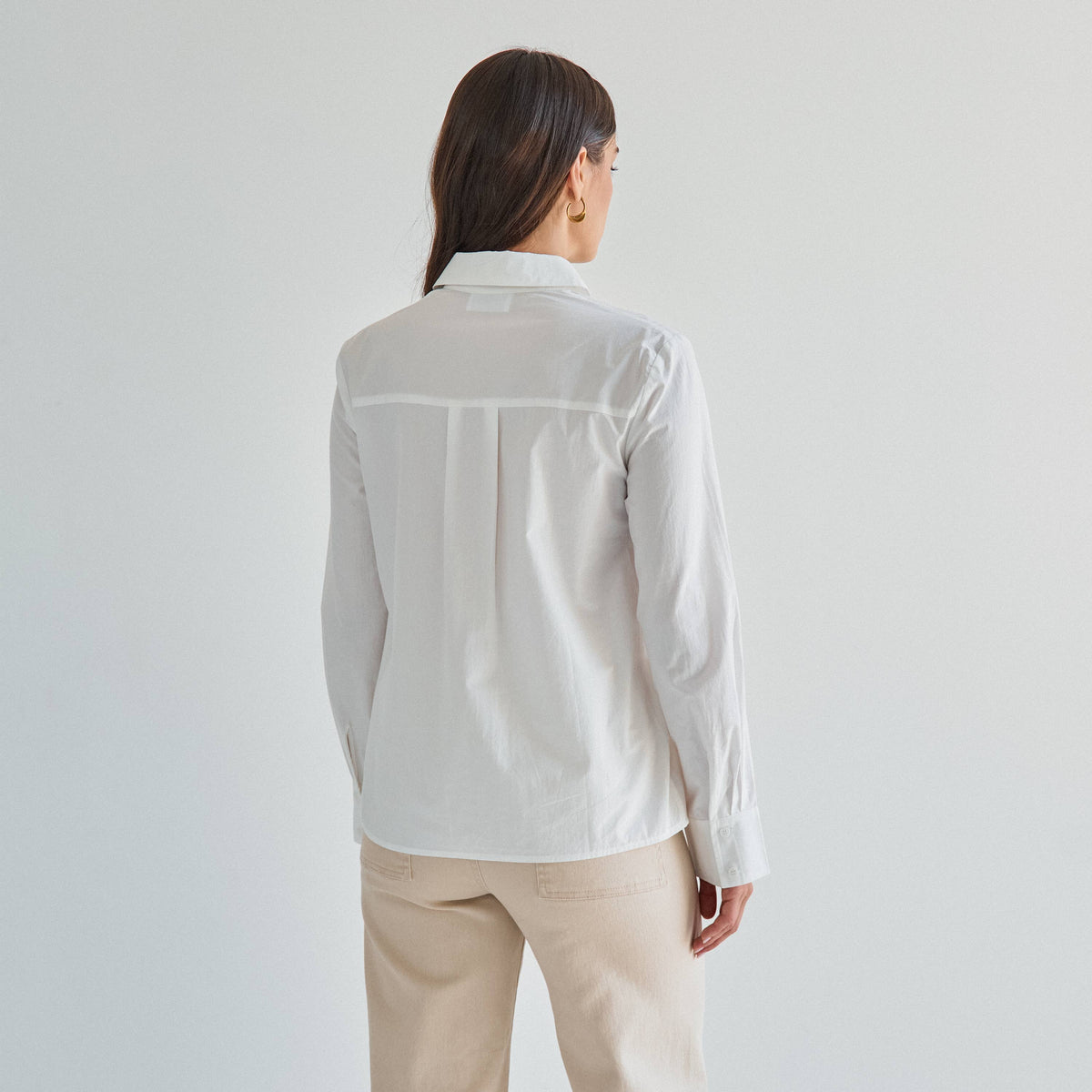 Split front button down shirt