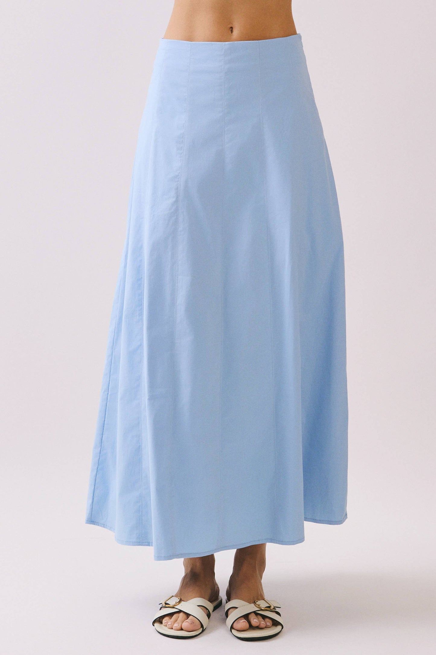 Contrast Topstitching Detail Maxi Skirt (skirt only)