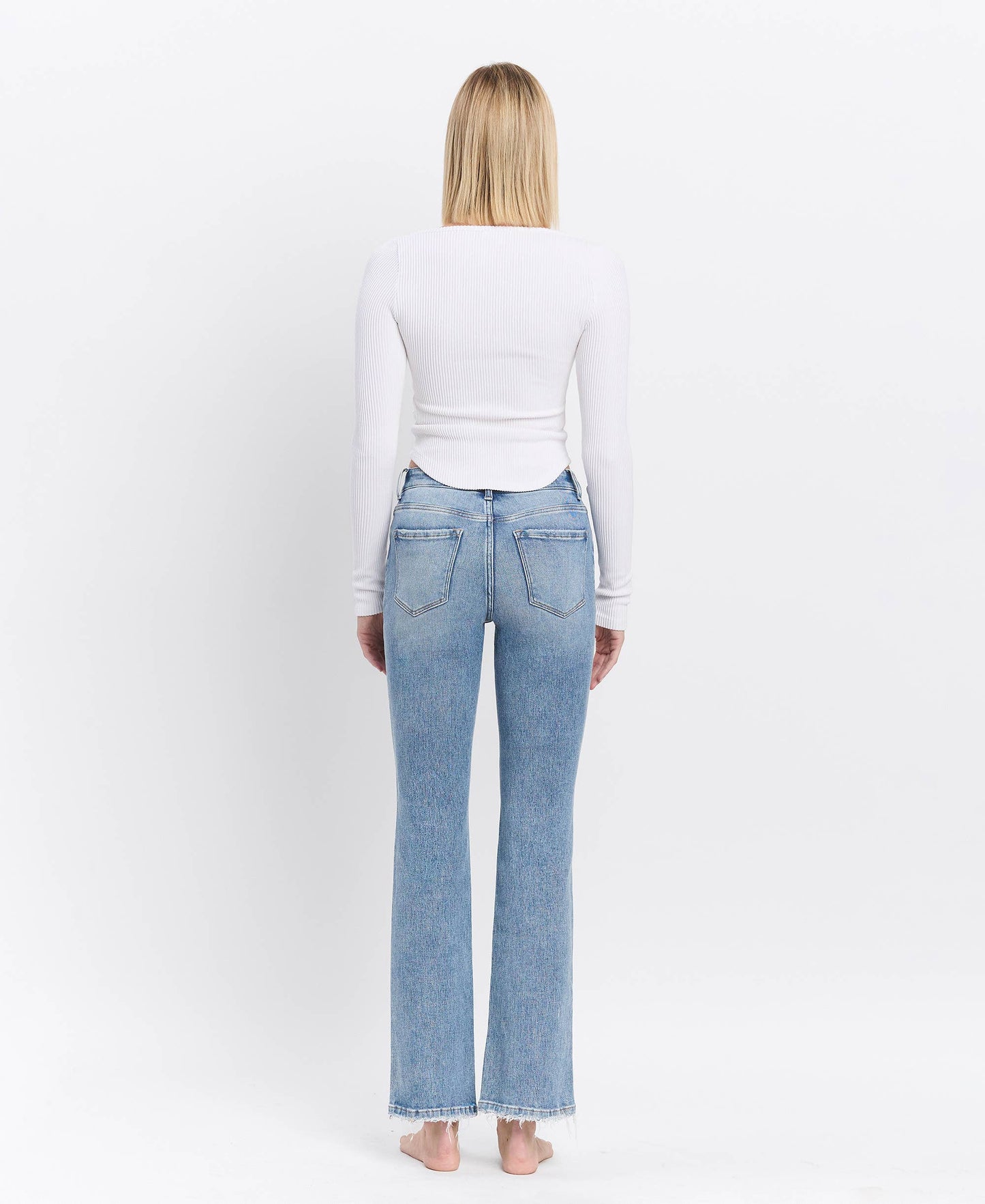 HIGH RISE FULL LENGTH BOOTCUT JEANS  Glamour