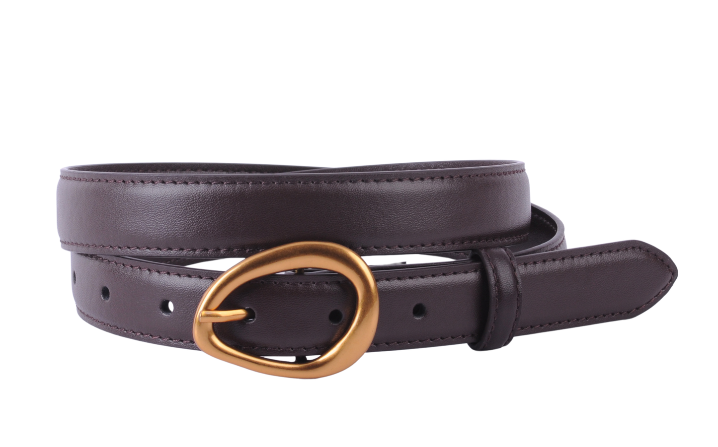 Basic Leather Belt with Asymmetrical Buckle