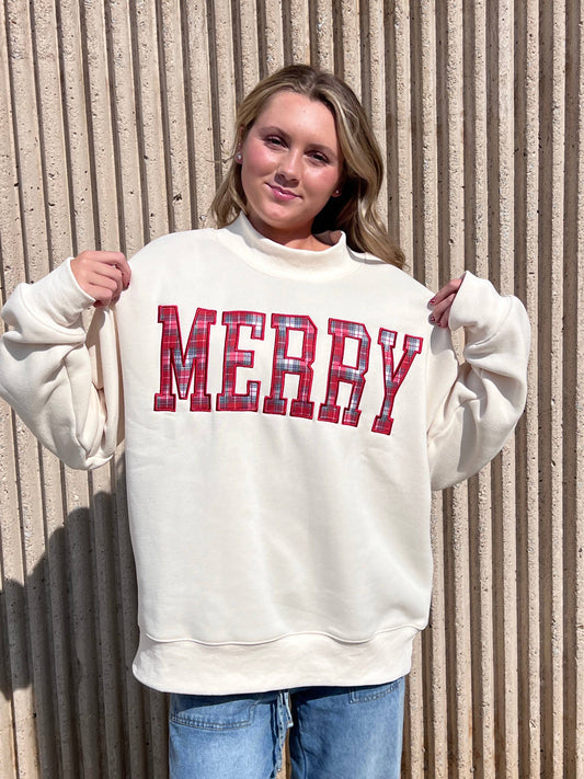 Very Merry Plaid Mockneck