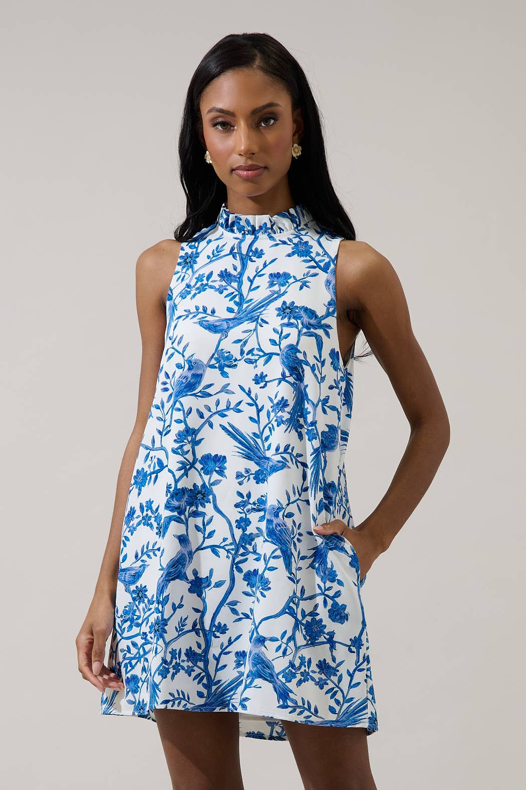 Ciela Floral Benson Trapeze Mini Dress