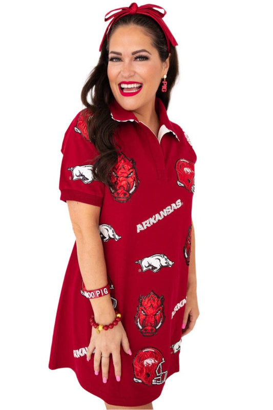 *coming soon* Arkansas Logo Patch Dress - Brianna Cannon