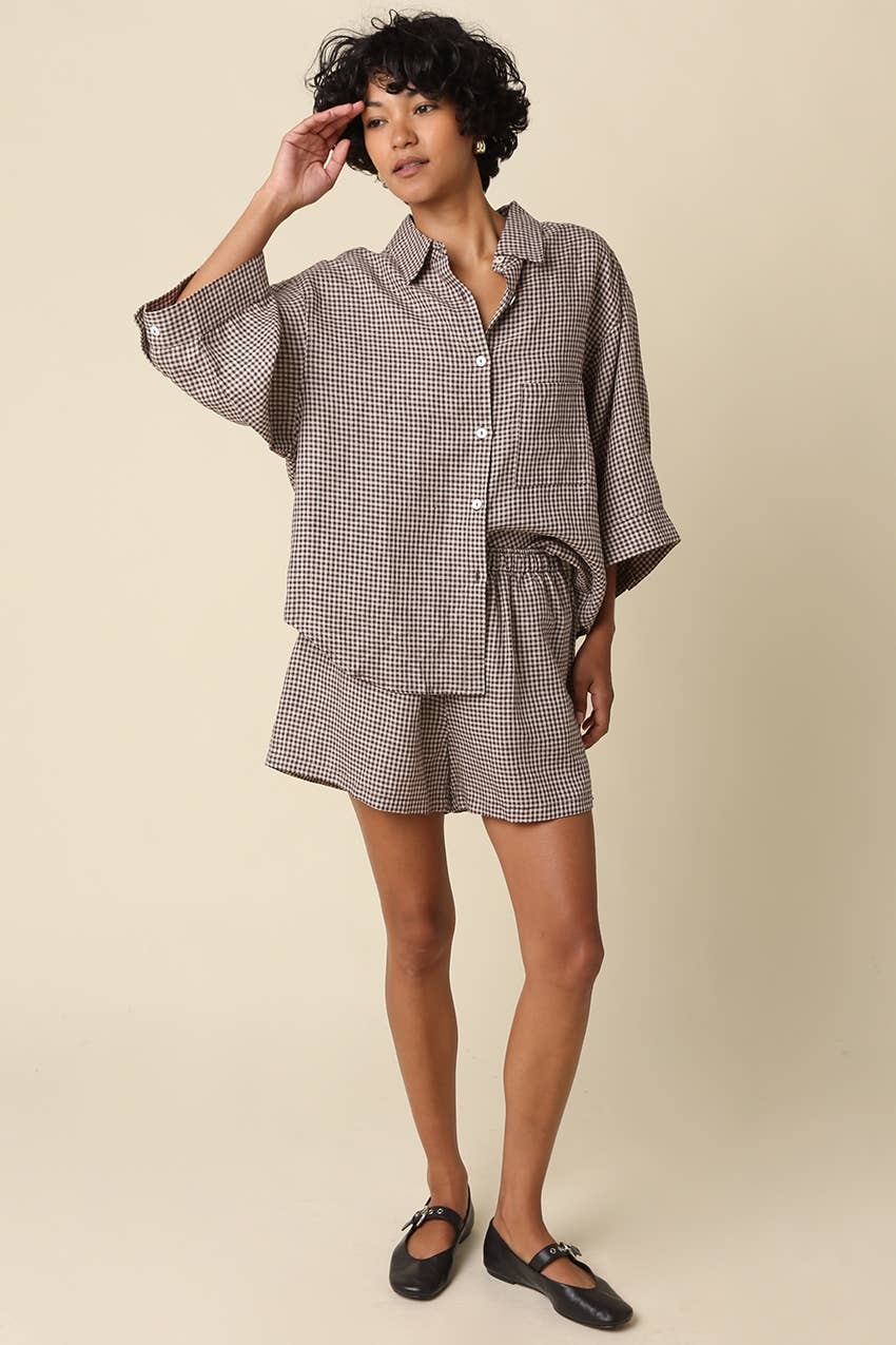 Gabi Gingham Linen Shirt