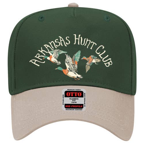 Arkansas Hunt Club Green/Khaki Embroidered Baseball Hat