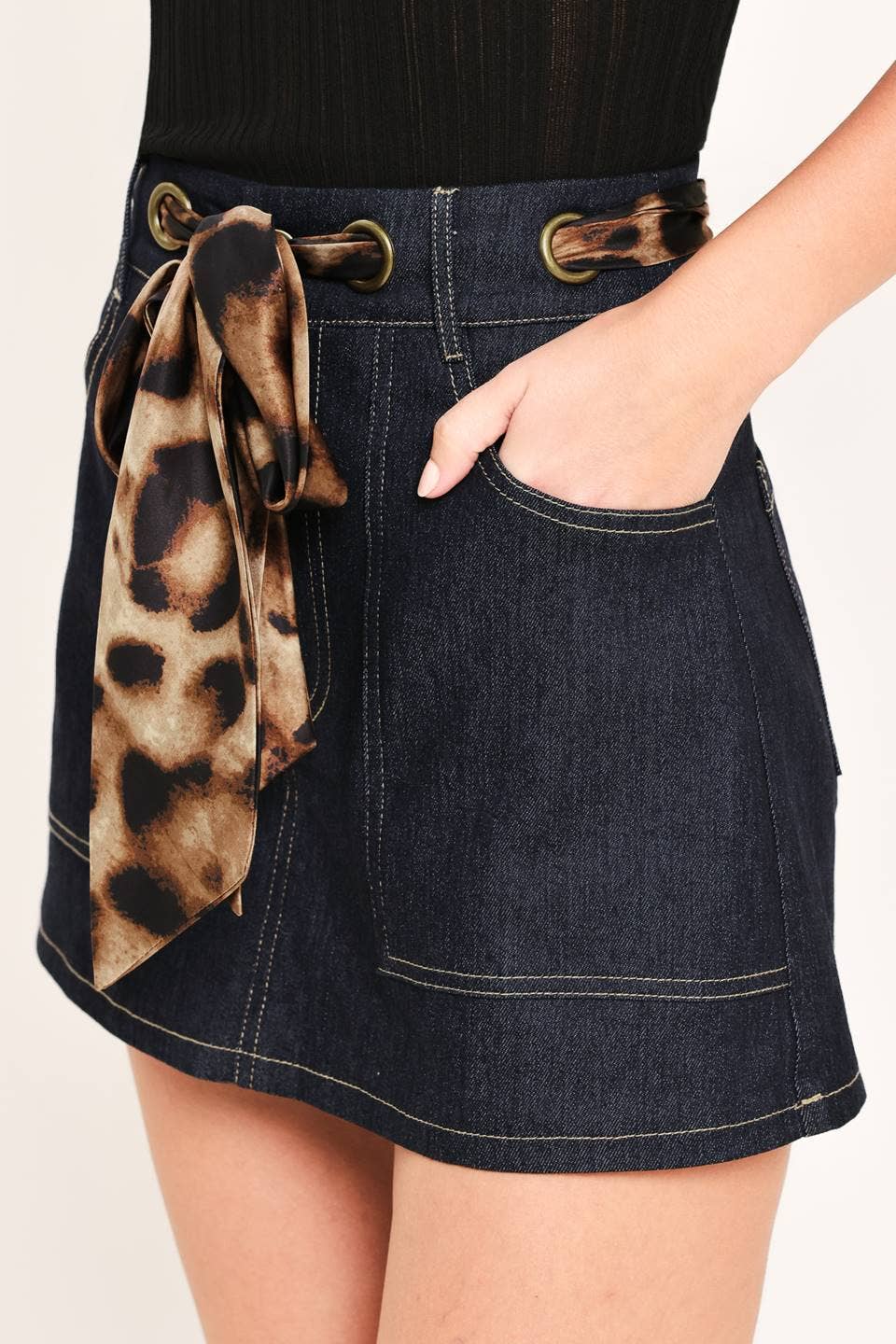 A denim skort