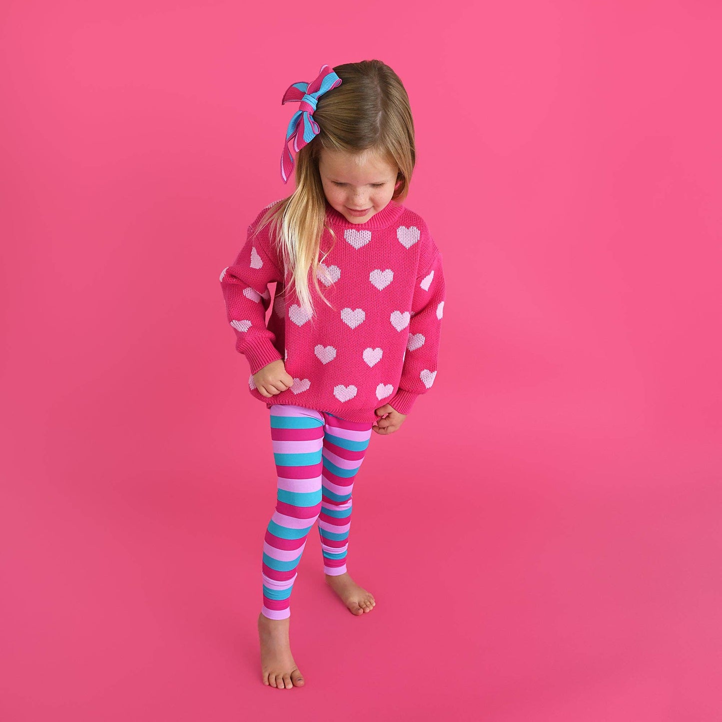 Pink Heart Sweater Light Pink