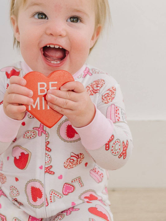 Sweet Valentine Zipper Footie