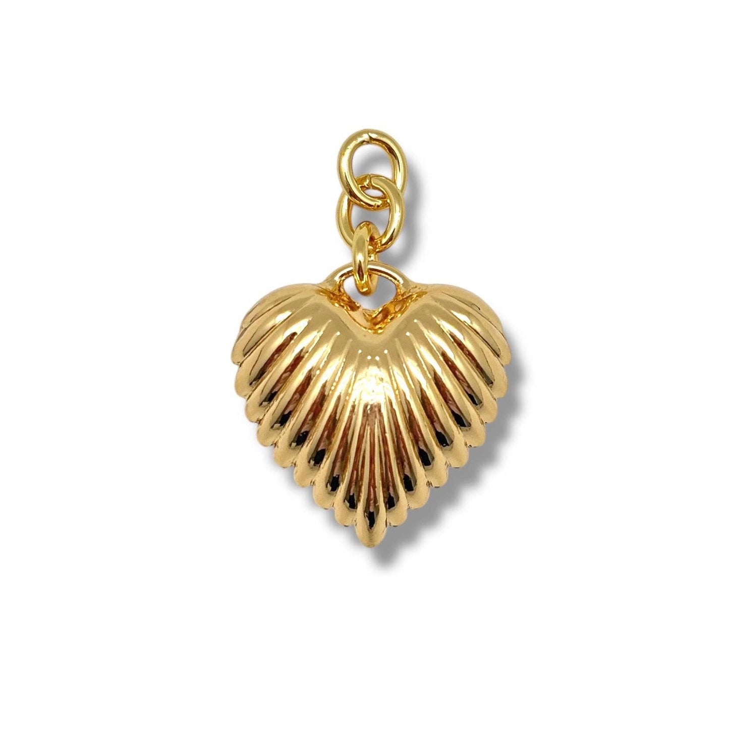 Ribbed Heart Extended Charm