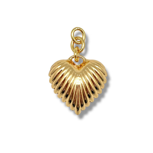 Ribbed Heart Extended Charm
