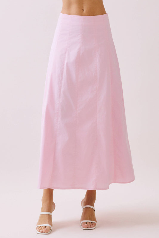 Contrast Topstitching Detail Maxi Skirt