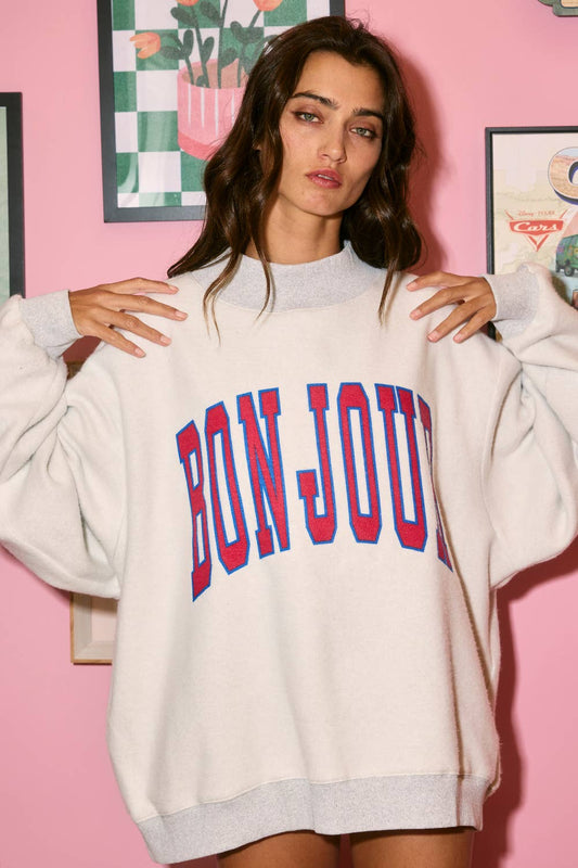 'PARIS&BONJOUR' Reversible Sweatshirt