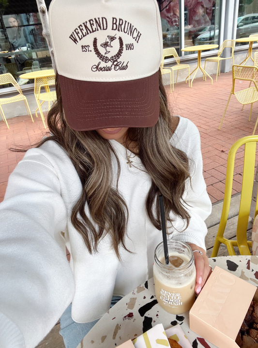 Weekend Brunch Club - Brown Vintage Trucker Hat