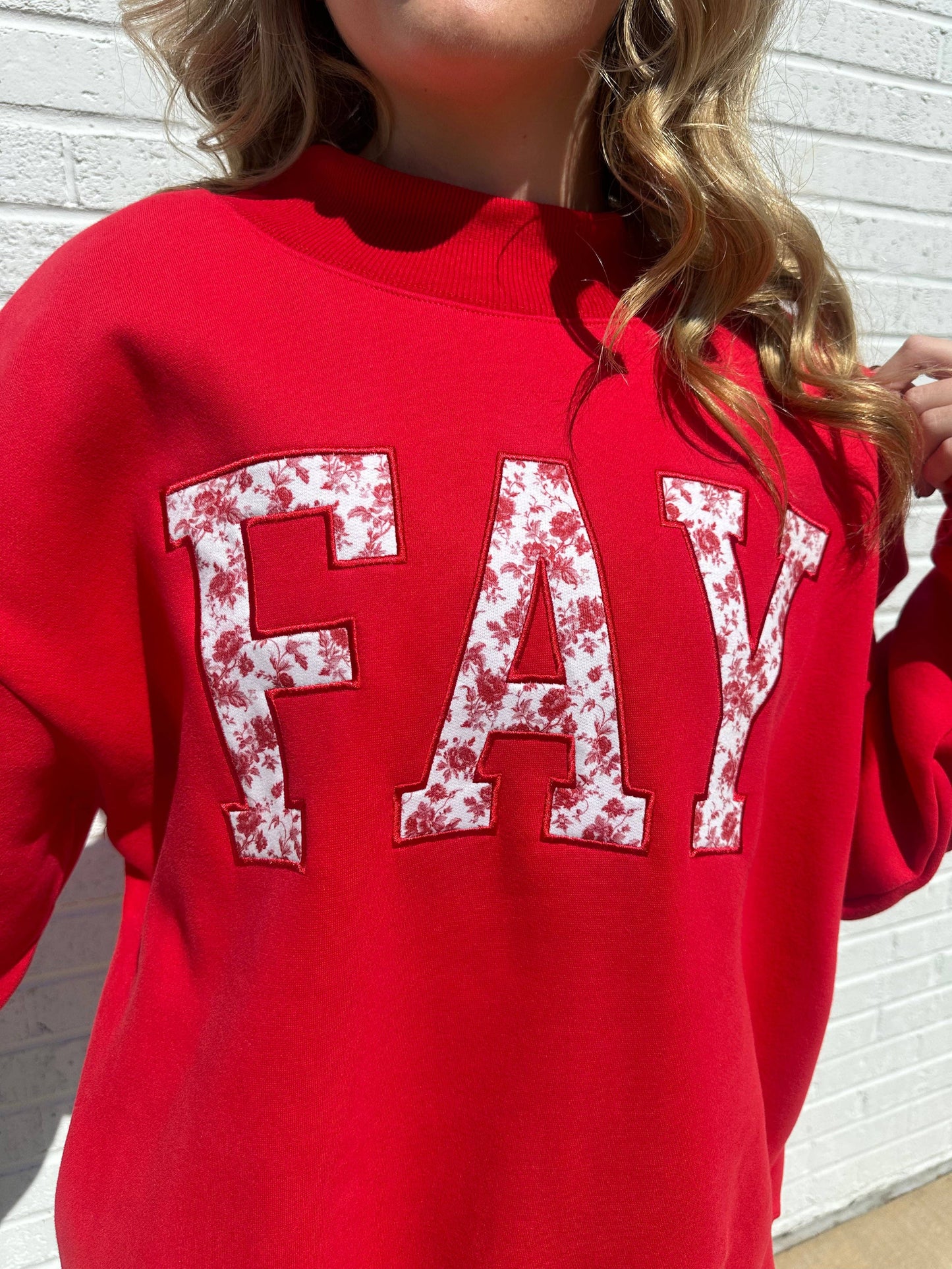 FAY Floral Embroidered Mock-Neck Sweatshirt