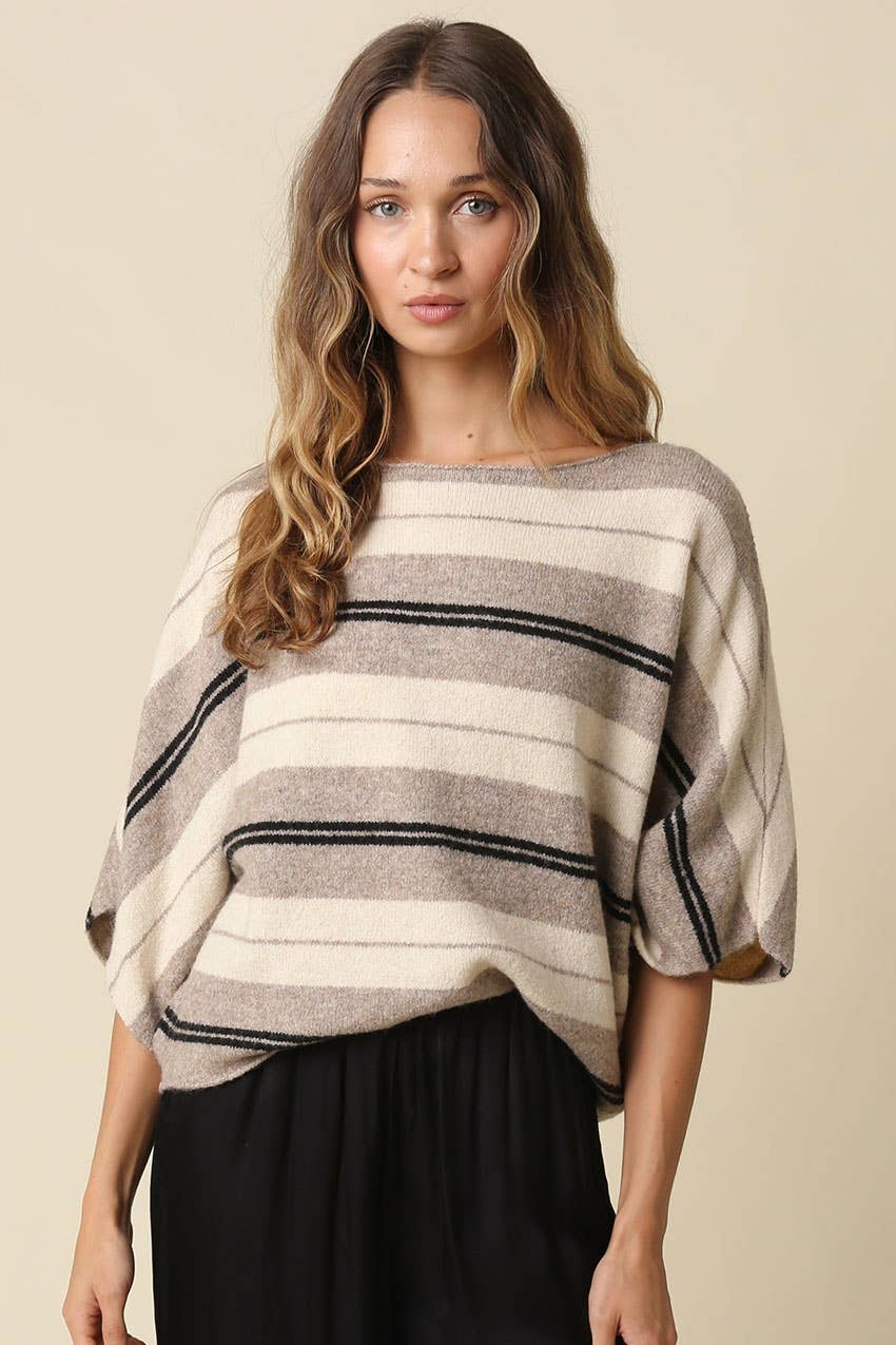 Veda Stripe Dolman Knit Top
