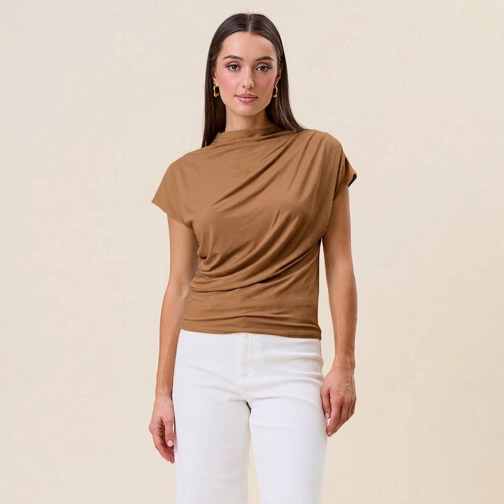 Draped jersey top