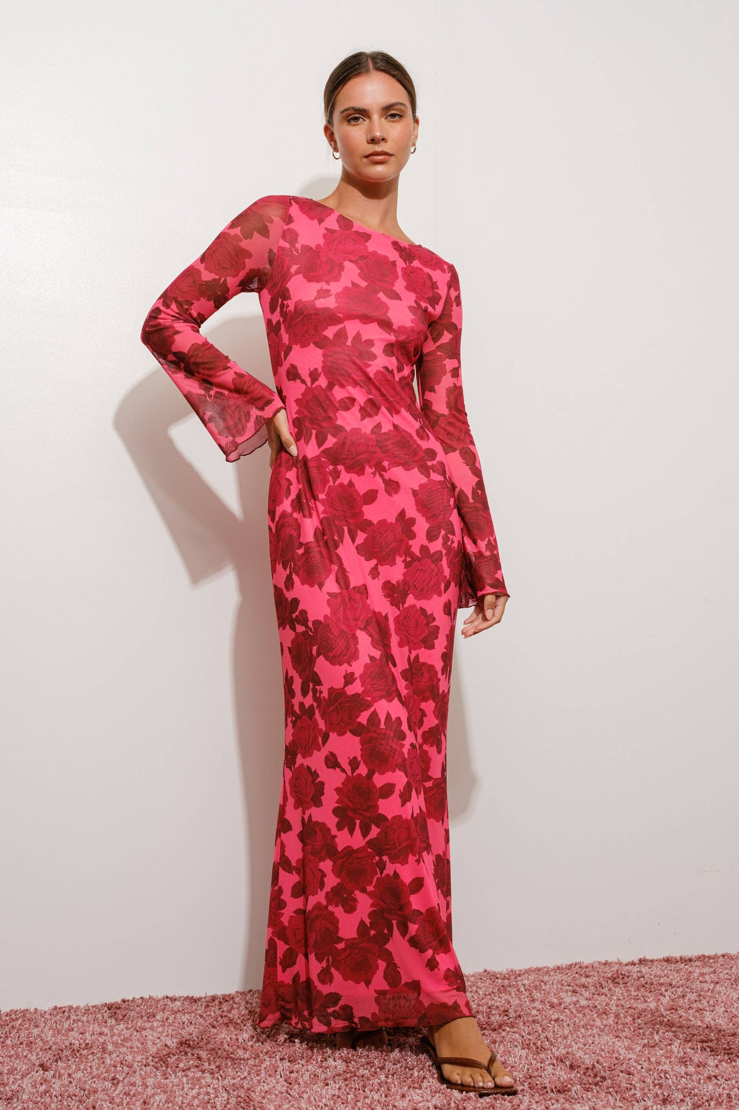 HOLLAND FLORAL BELL SLEEVE MAXI DRESS