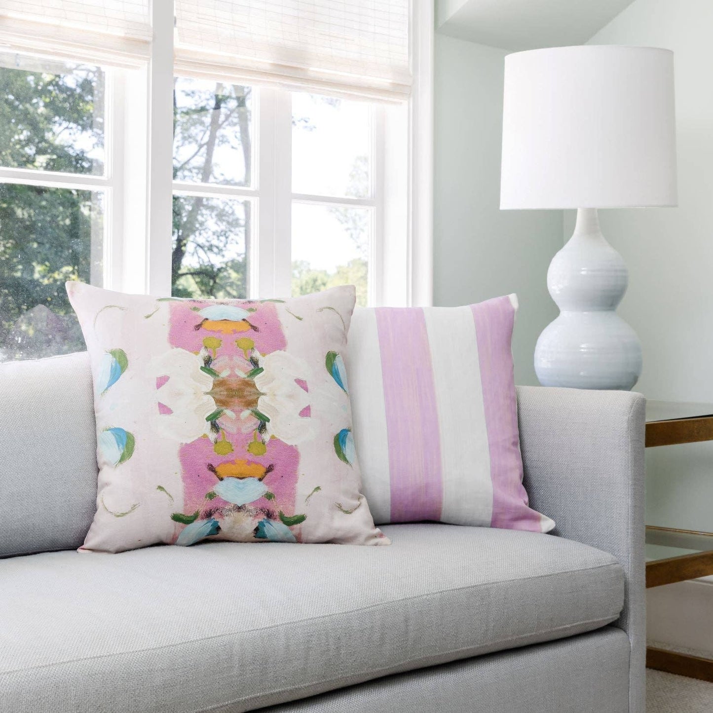 Monet’s Garden Pink Decorative Pillow