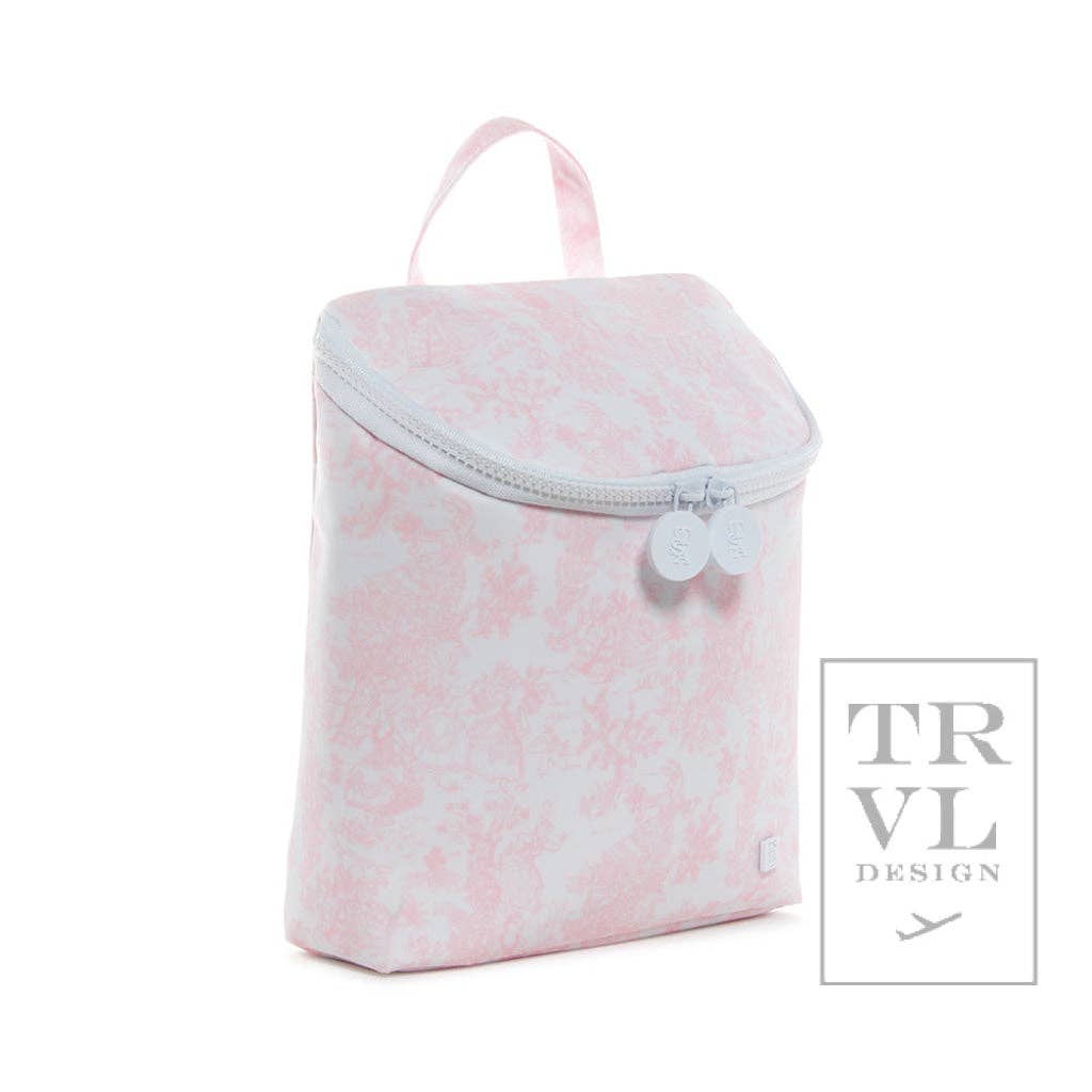 Take Away Lunch Bag - Insulated Bunny Toile Pink