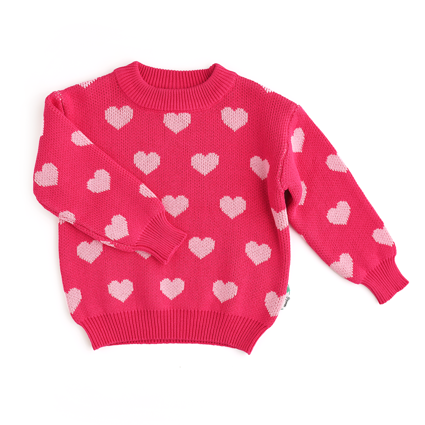 Pink Heart Sweater Light Pink