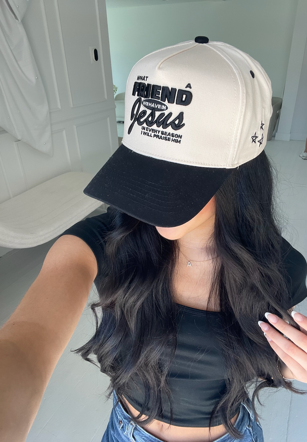 Friend in Jesus - Black Vintage Trucker Hat