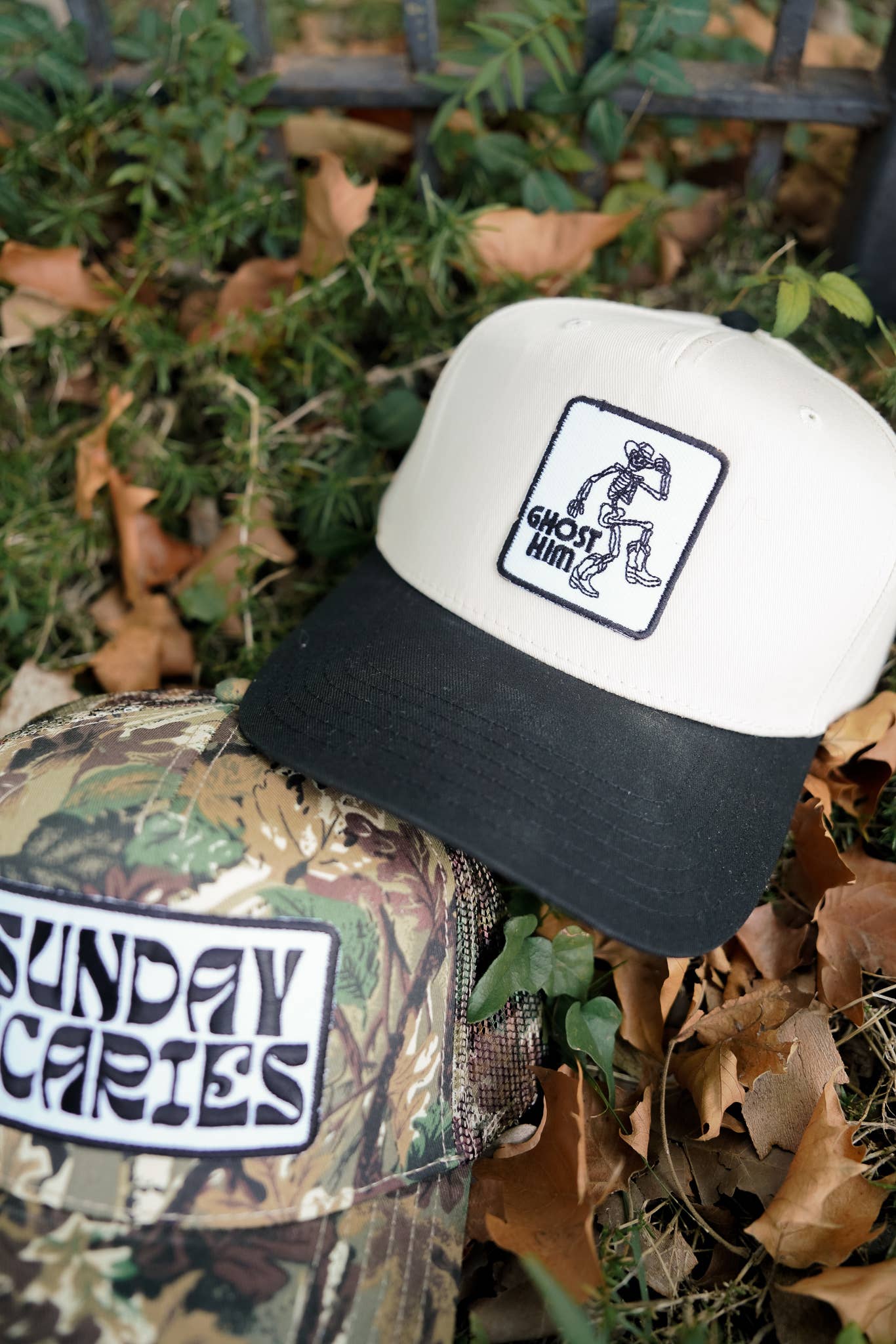 Ghost Him - Black Vintage Trucker Hat