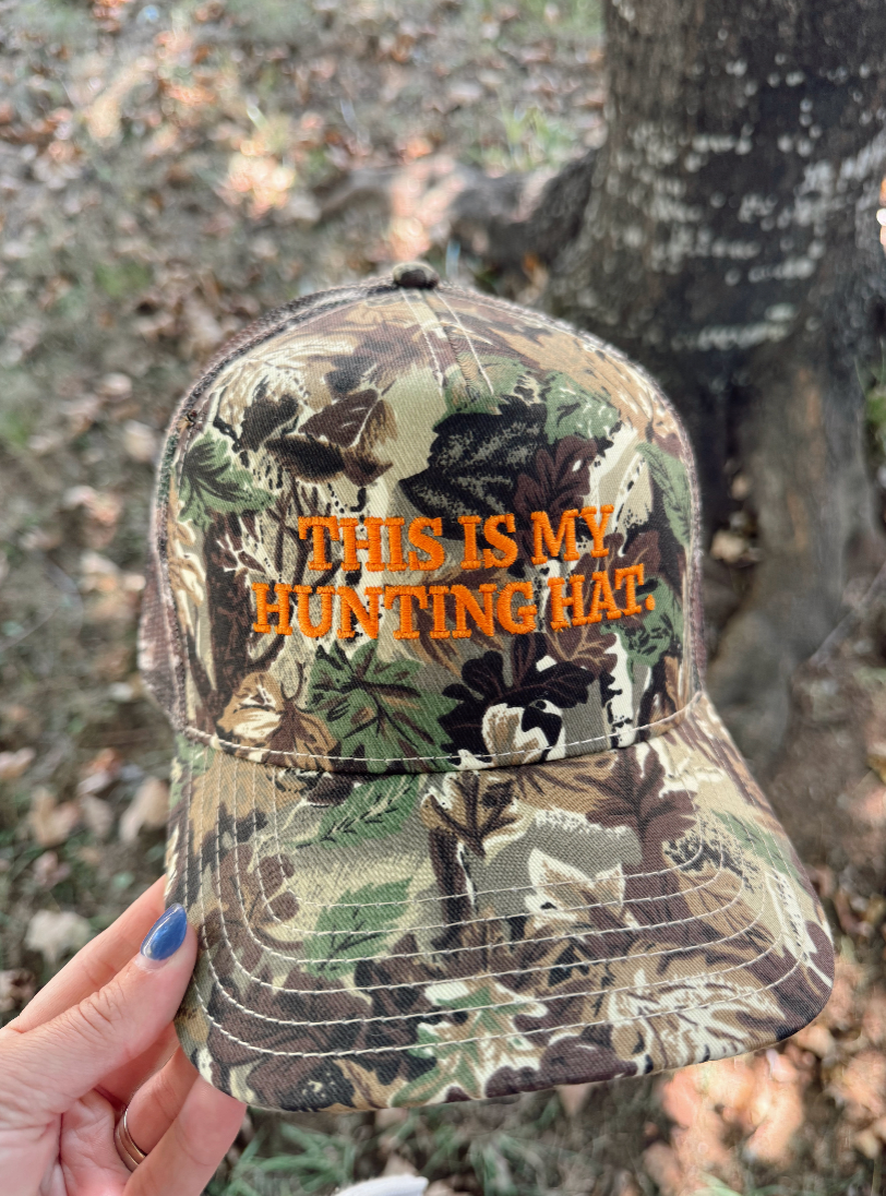 This Is My Hunting Hat - Camo Vintage Trucker