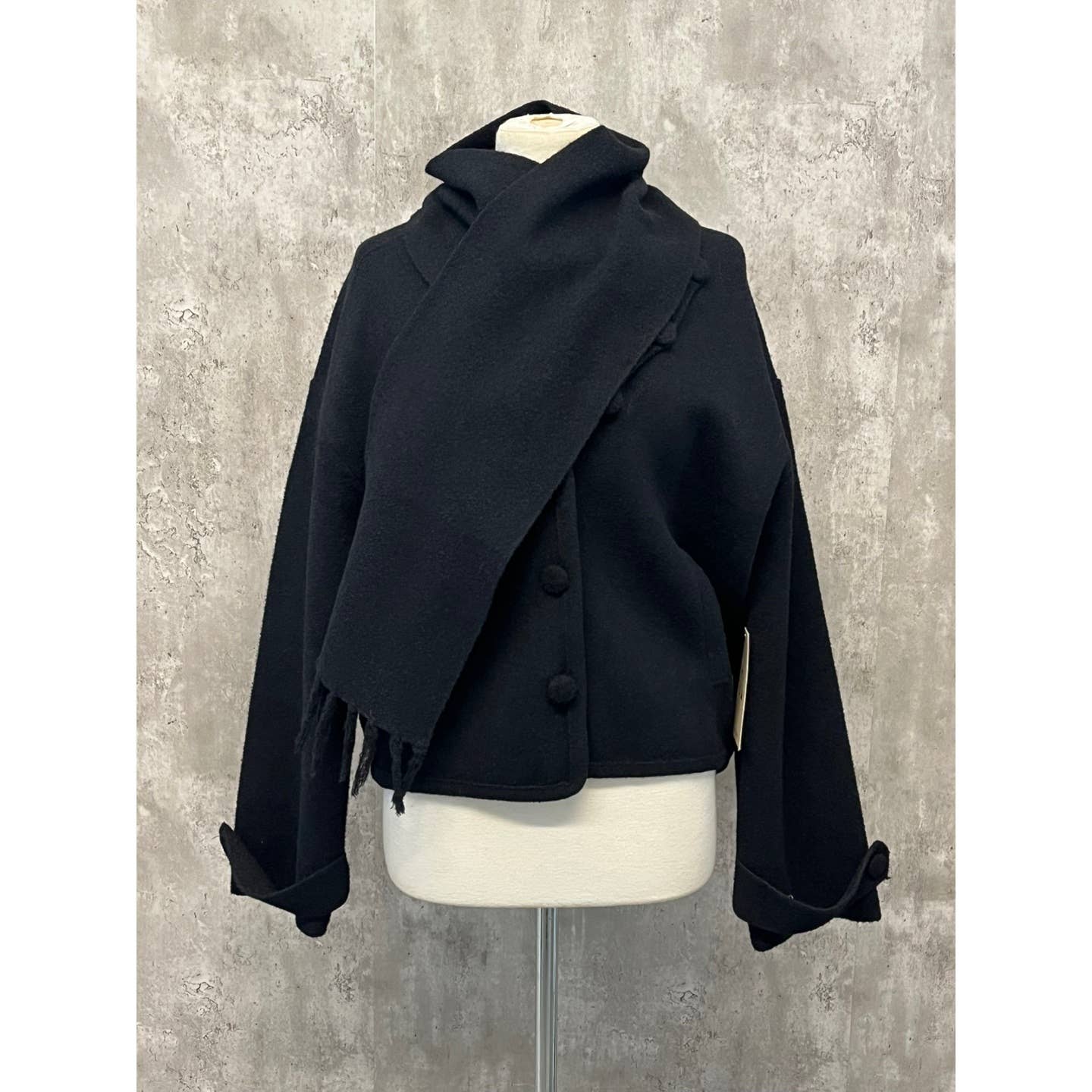 SCARF V-NECK DOUBLE-SIDED COAT (2 colors)