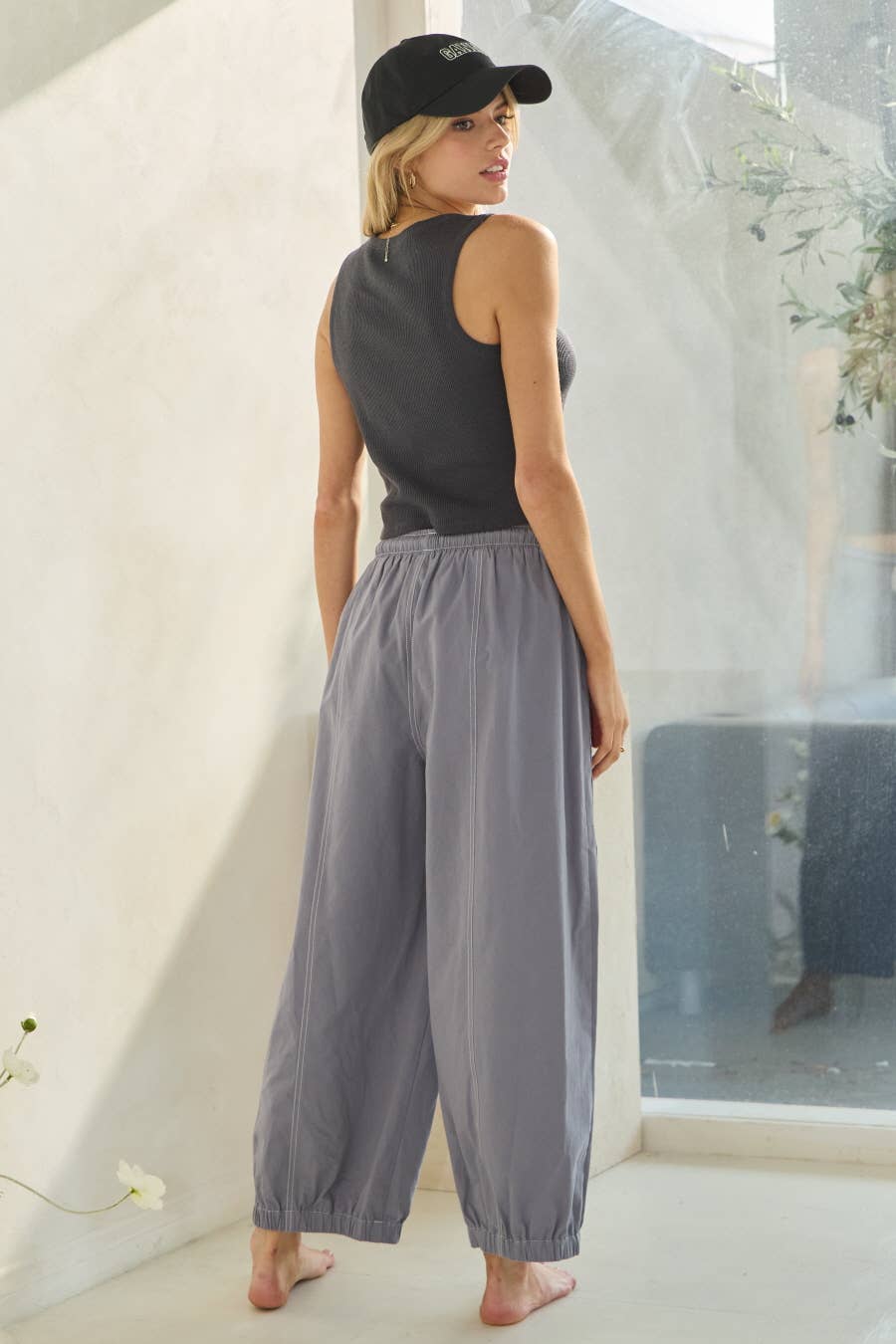 Balloon Shaped Cotton Pants