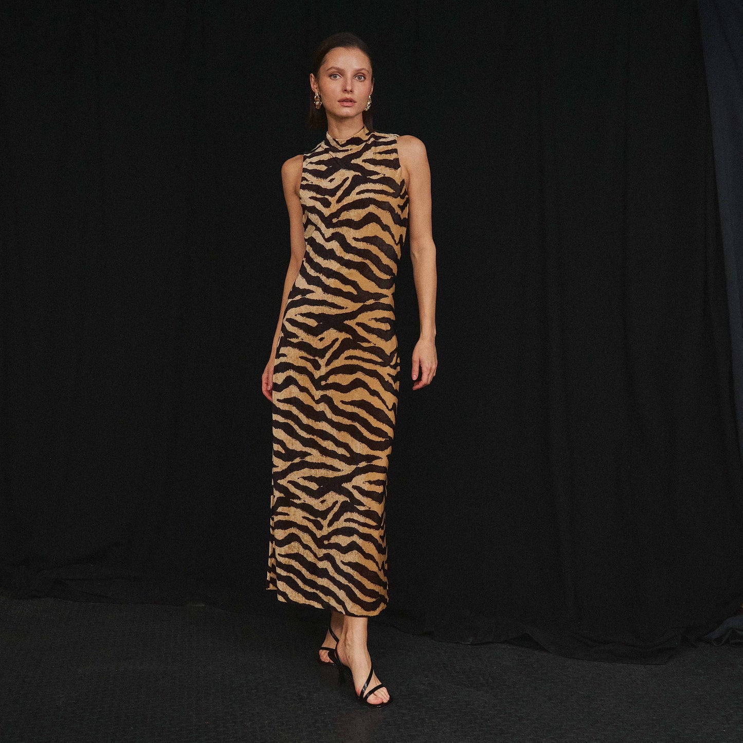 Zebra print maxi dress