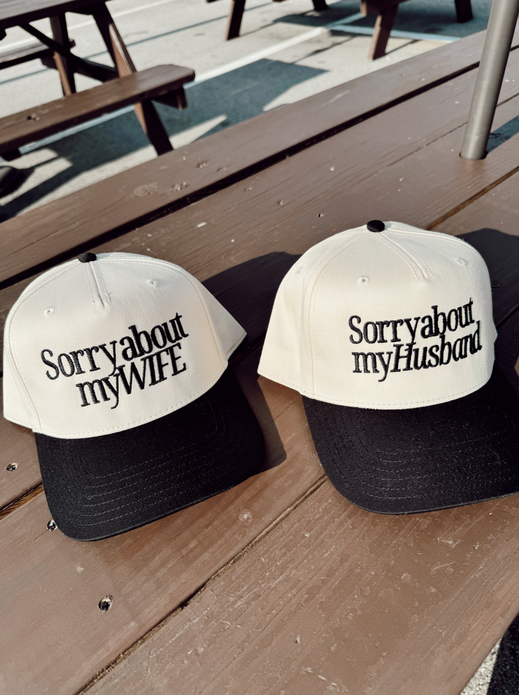 Sorry about my Husband/Wife Vintage Trucker Hat