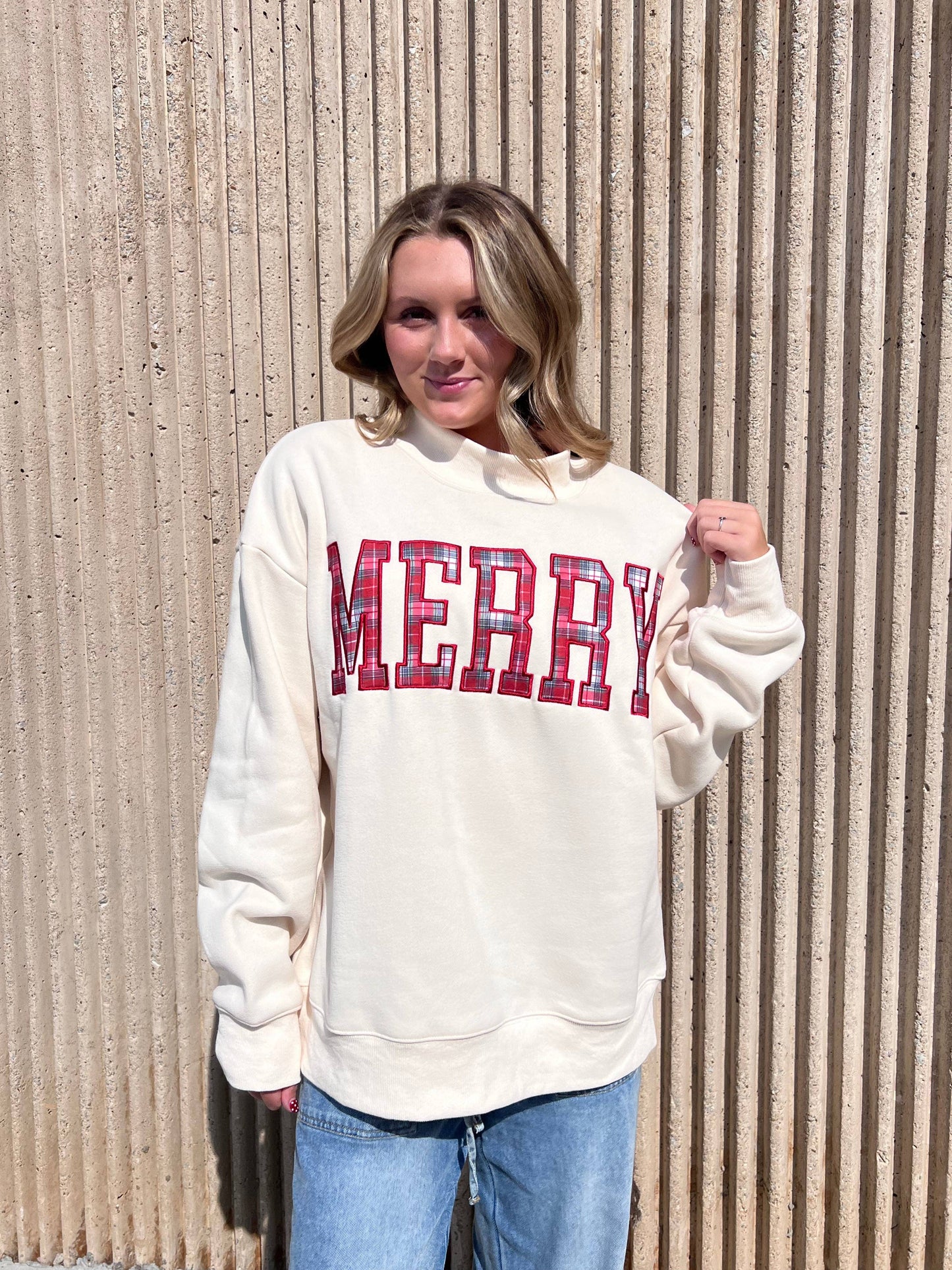 Very Merry Plaid Mockneck