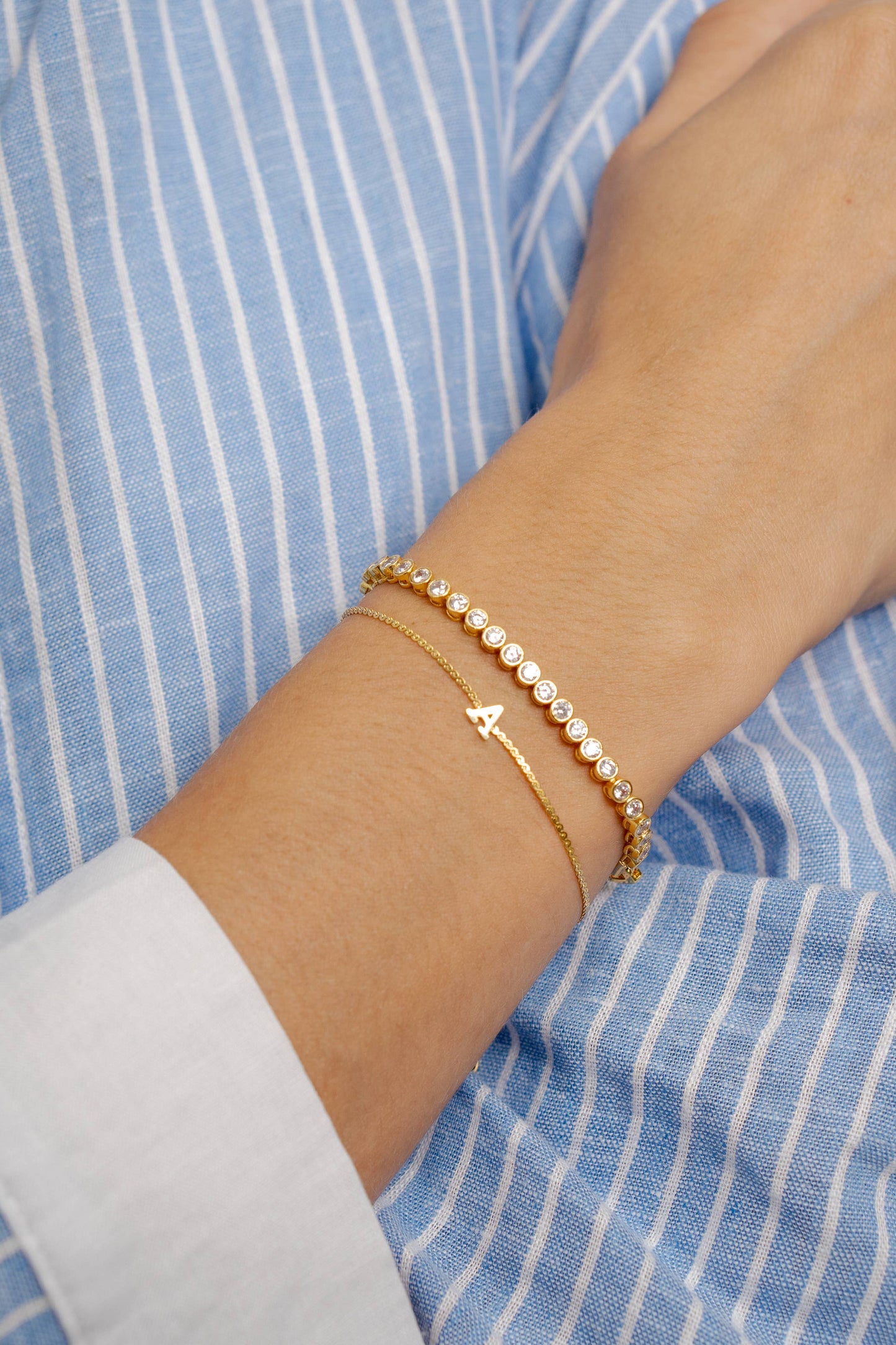 Waterproof Dainty Initial Bracelet