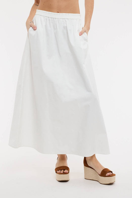 COTTON MIDI SKIRT