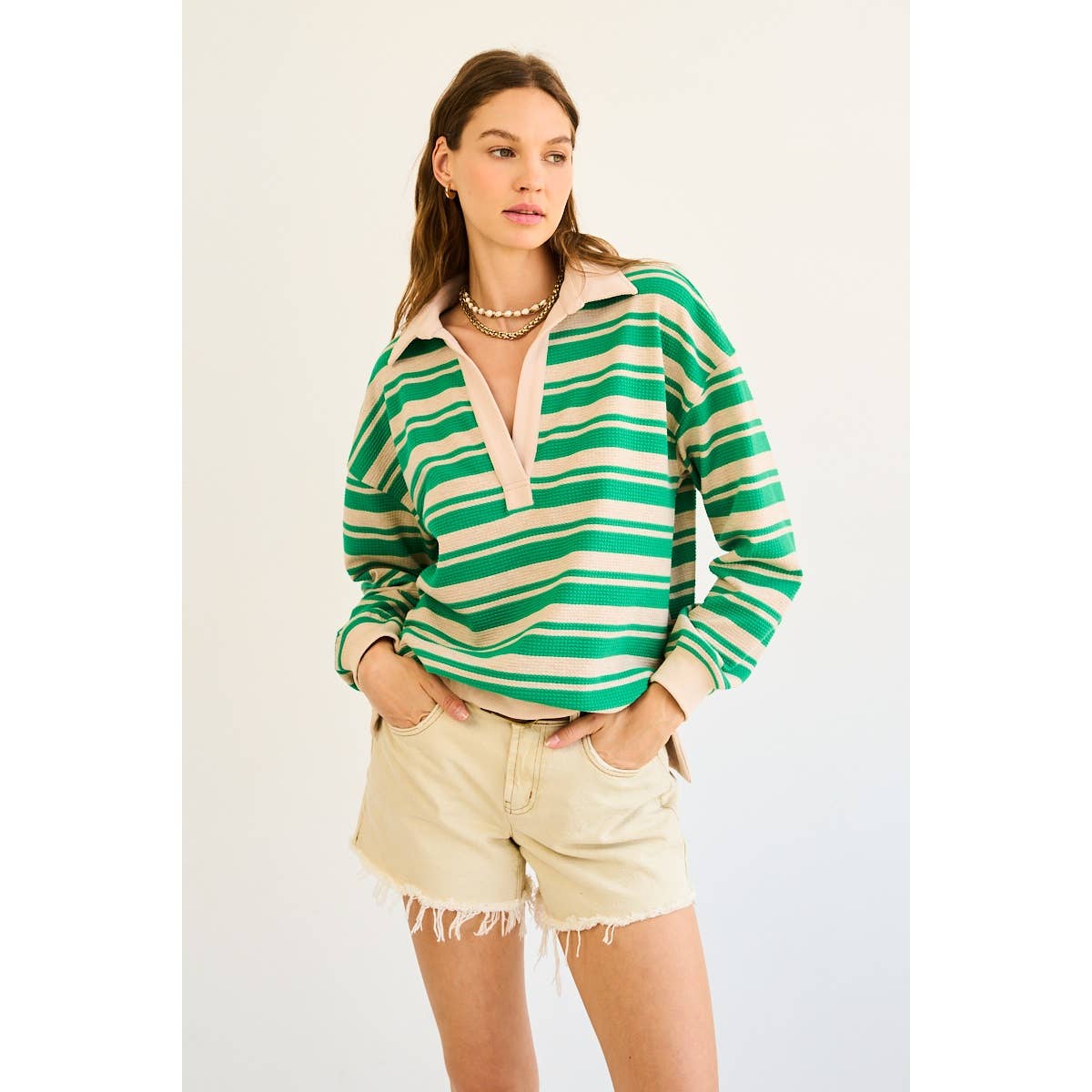 Striped Collared Pullover