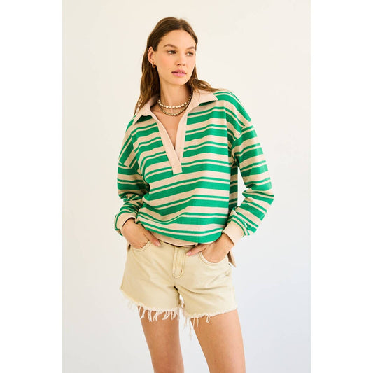 Striped Collared Pullover